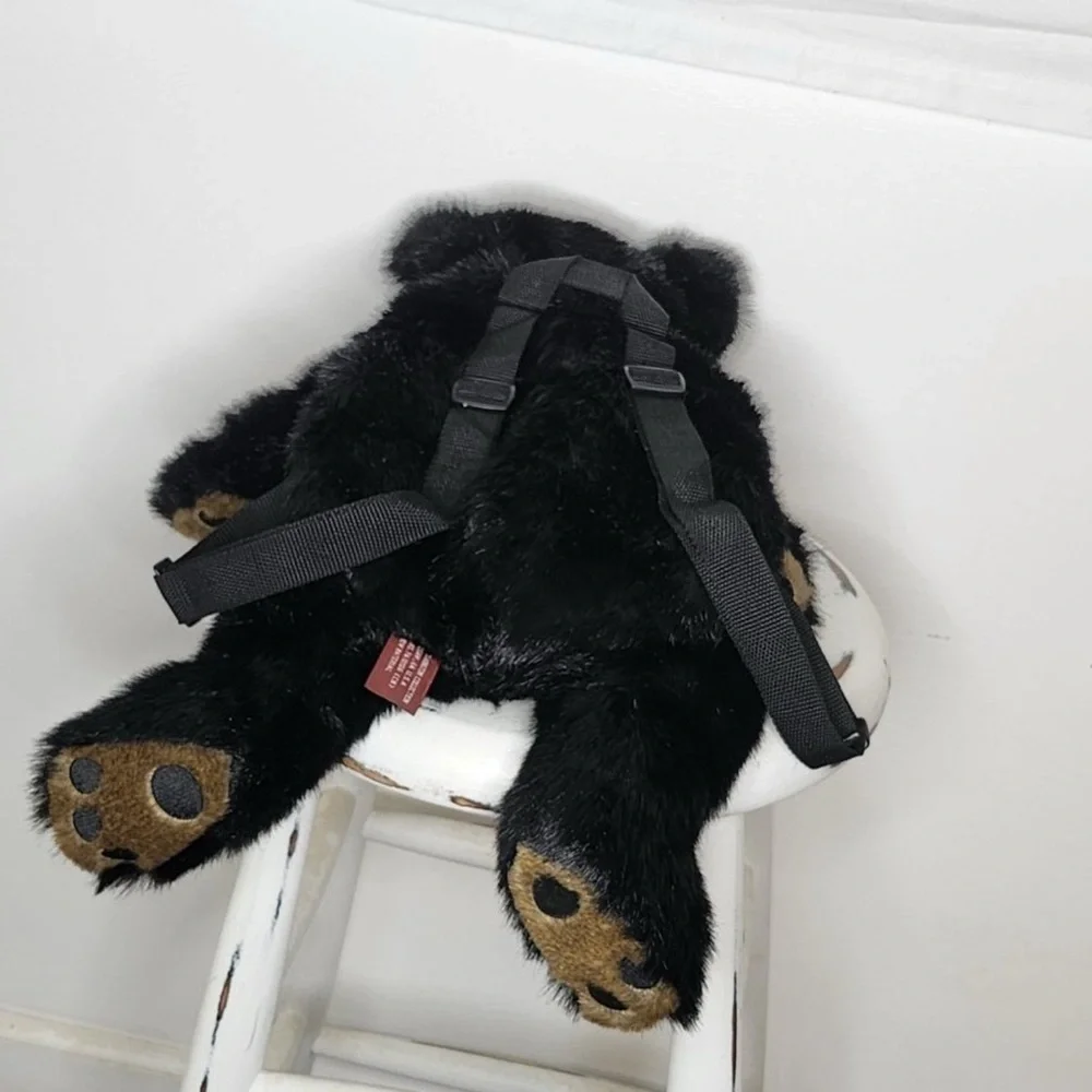 The Bearington Collection Back Pack Black Teddy 19” Bag Cute Fun RARE EU…